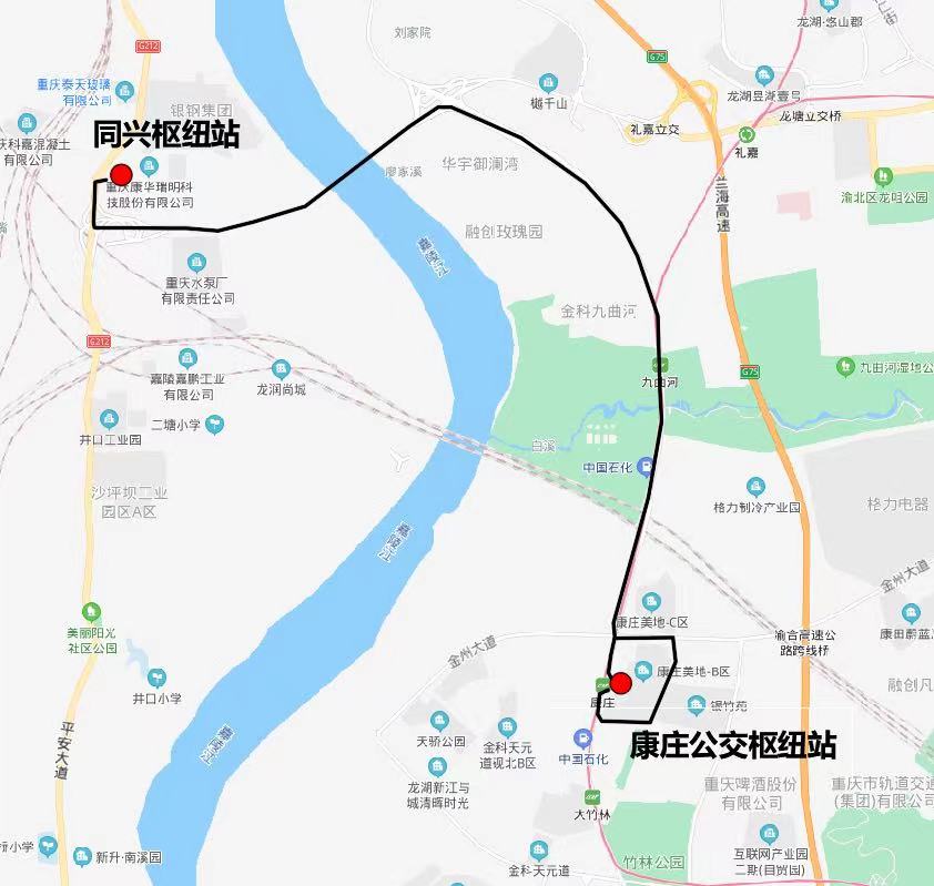 533线路图  北部公交供图 华龙网-新重庆客户端 发