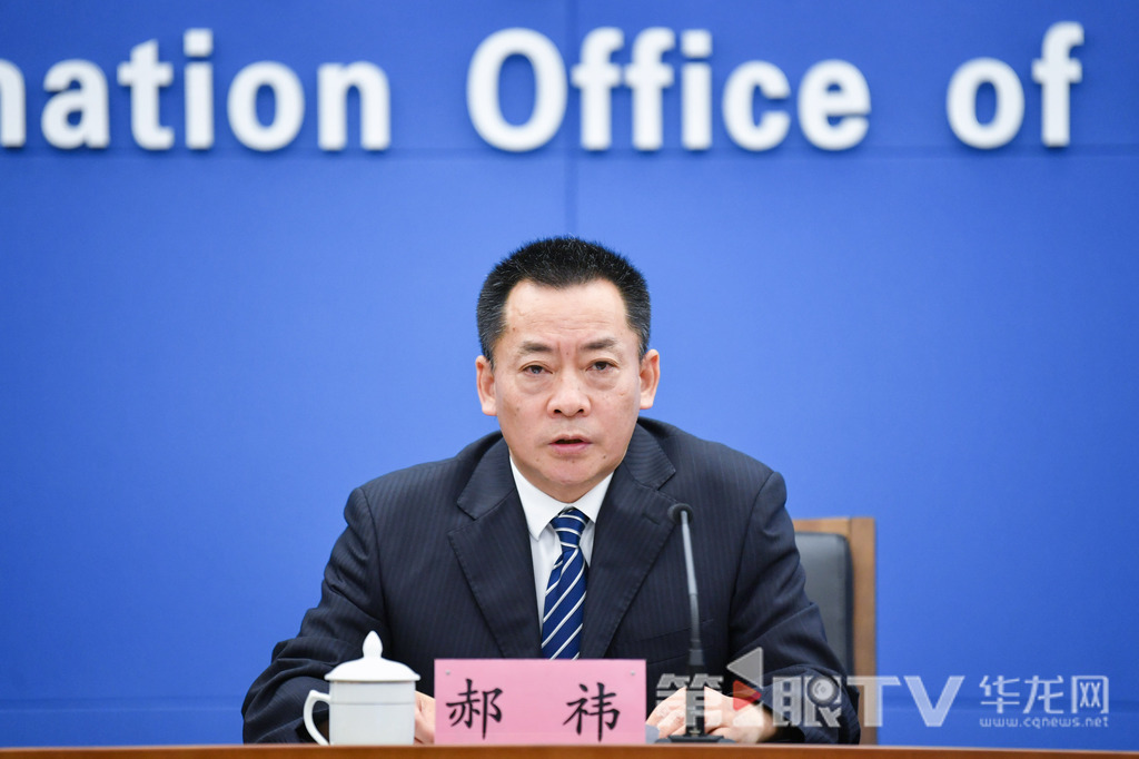 市交通运输委副主任郝祎回答记者提问。第1眼TV-华龙网 李一鸣 摄