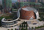 航拍重庆国际马戏城 “彩色球”成重庆新“网红”