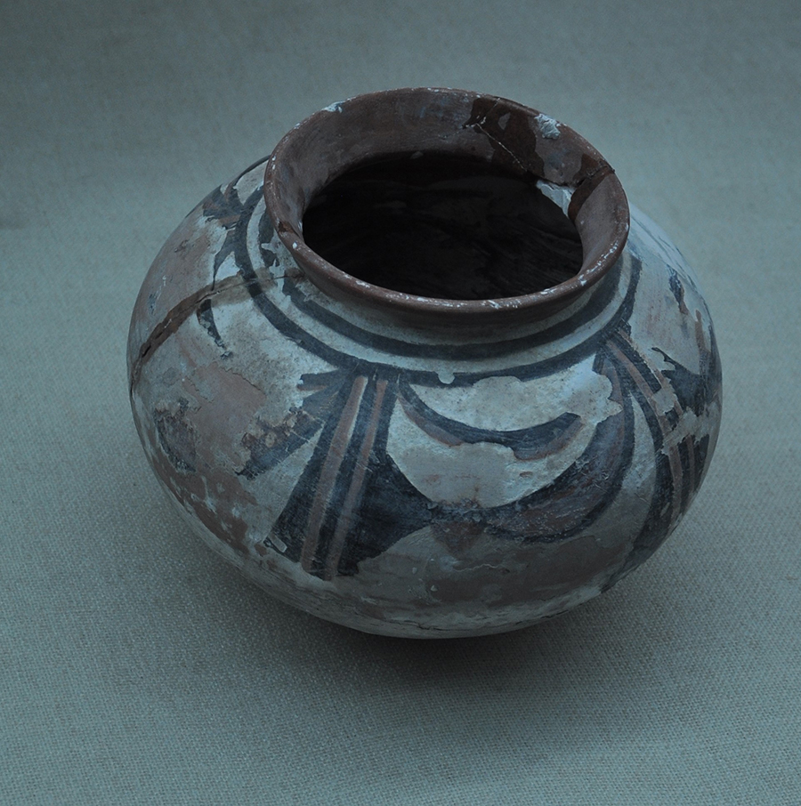 大溪遺址出土的新石器時期彩陶罐（復制品），現藏于巫山博物館。